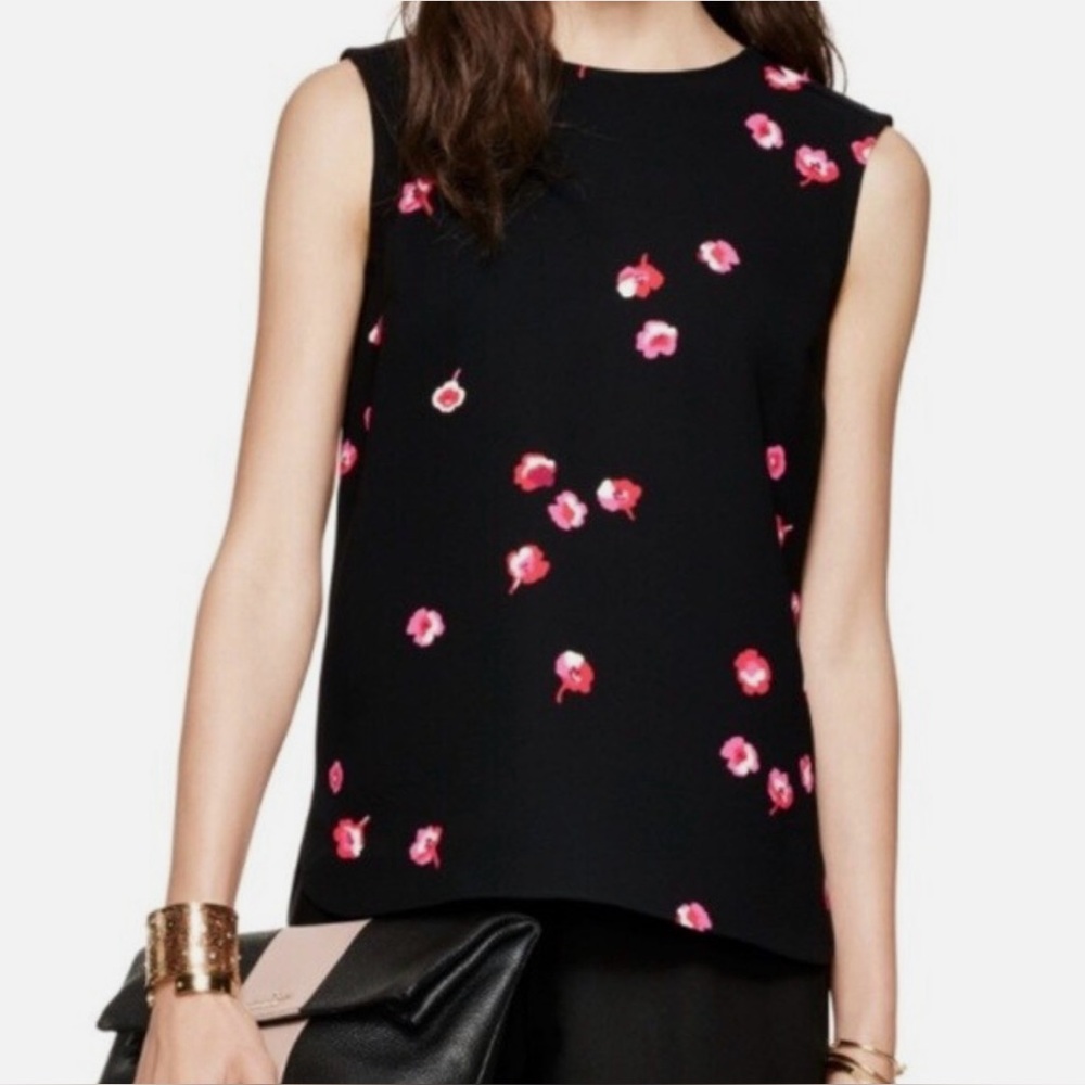 kate spade Black Sleeveless Camisole with Pink Floral Print